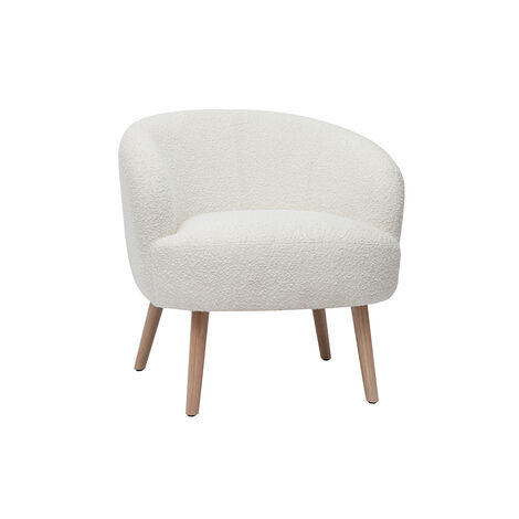 Pouf repose-pieds déhoussable scandinave en tissu et bois clair oslo  Miliboo