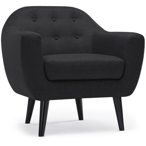 Fauteuil scandinave Fidelio Tissu Noir