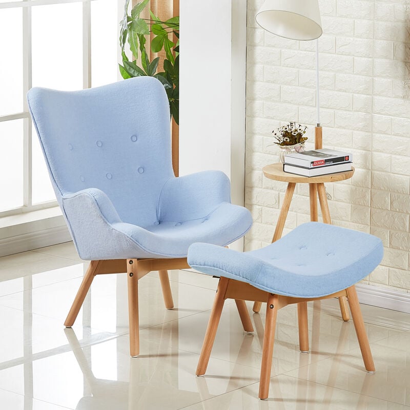Designetsamaison - Fauteuil scandinave bleu - Stockholm