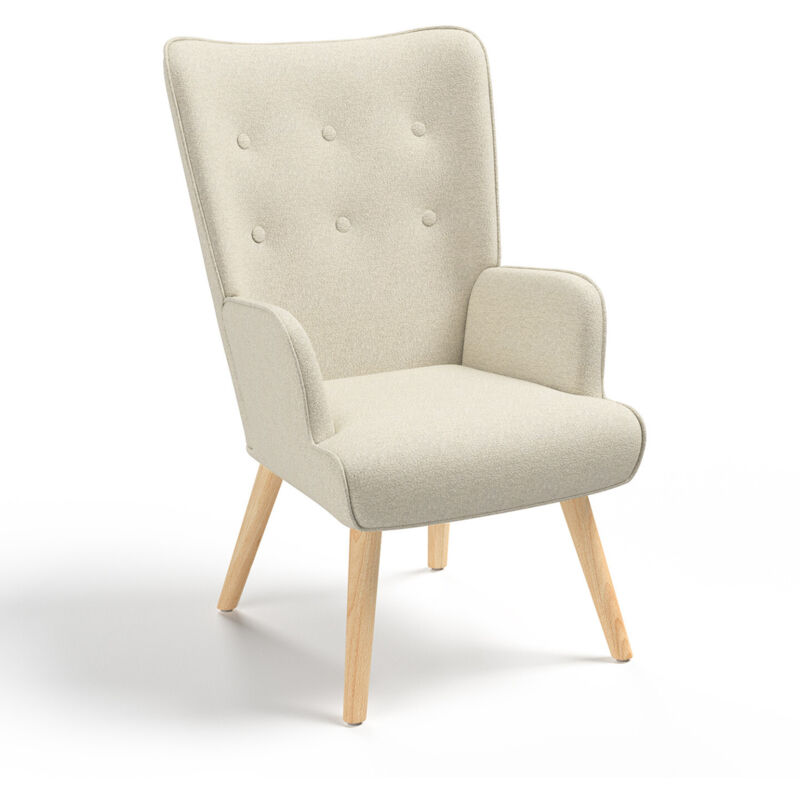 Idmarket - Fauteuil scandinave ivar en tissu beige