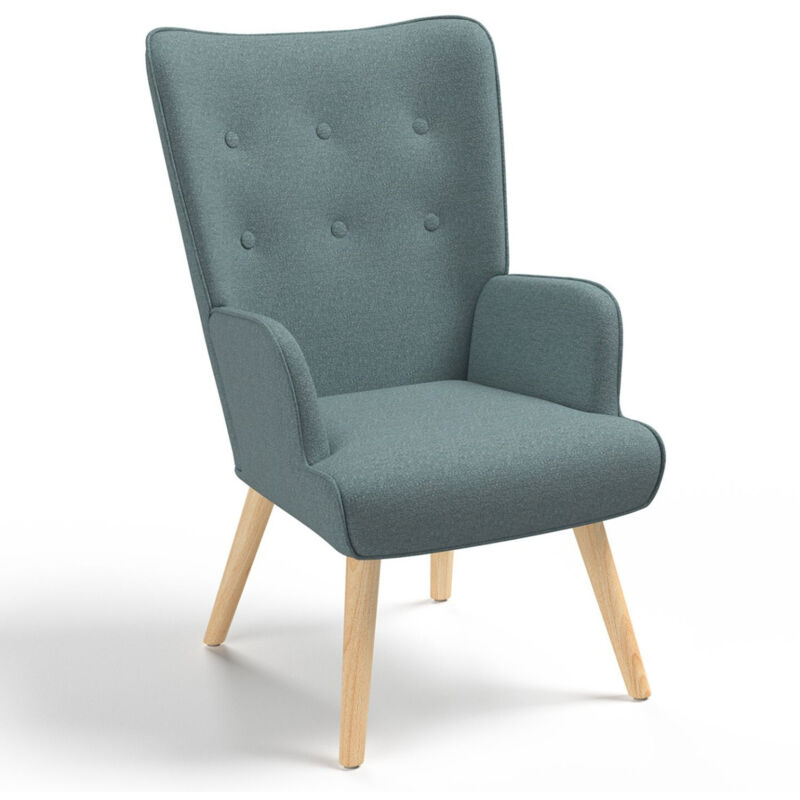 Idmarket - Fauteuil scandinave ivar en tissu vert eucalyptus