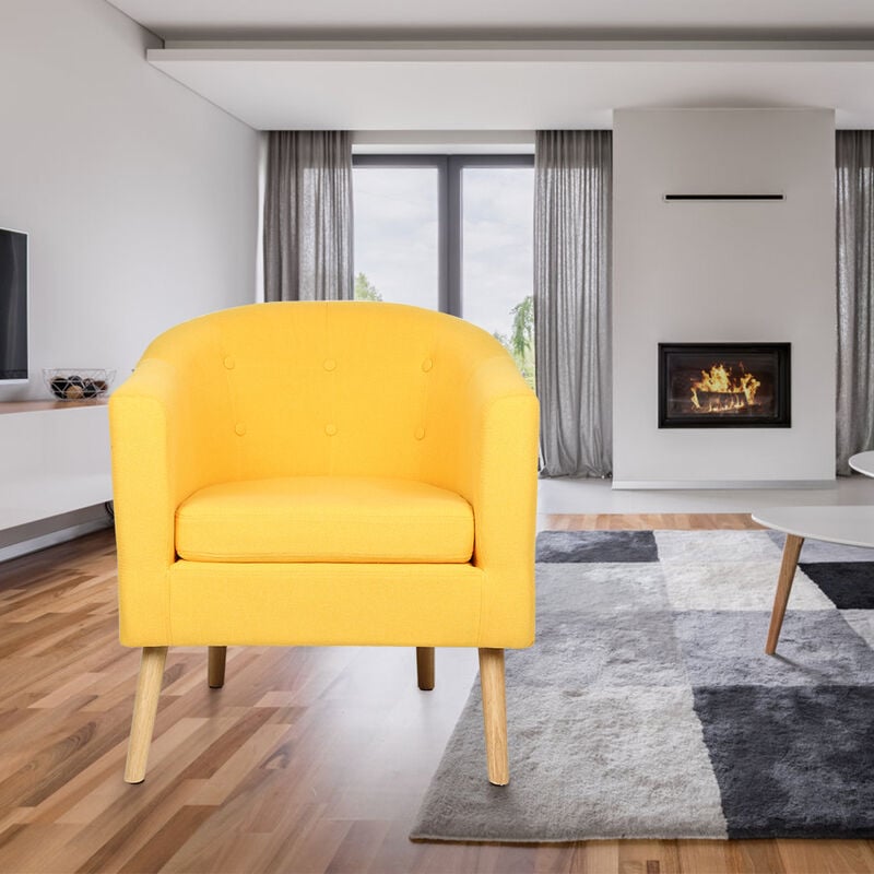 Fauteuil scandinave - jaune