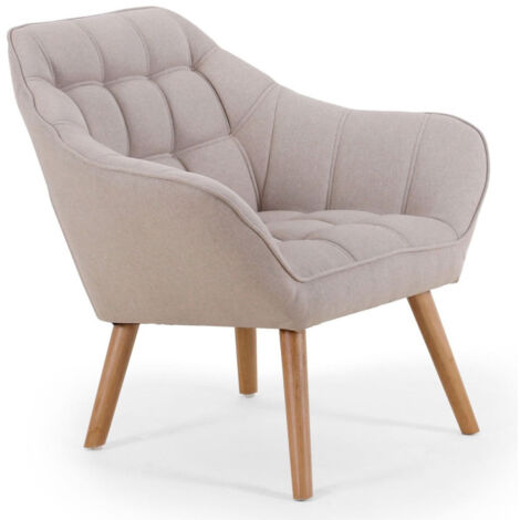 Fauteuil Scandinave Matelassé "Taon" 83cm Beige