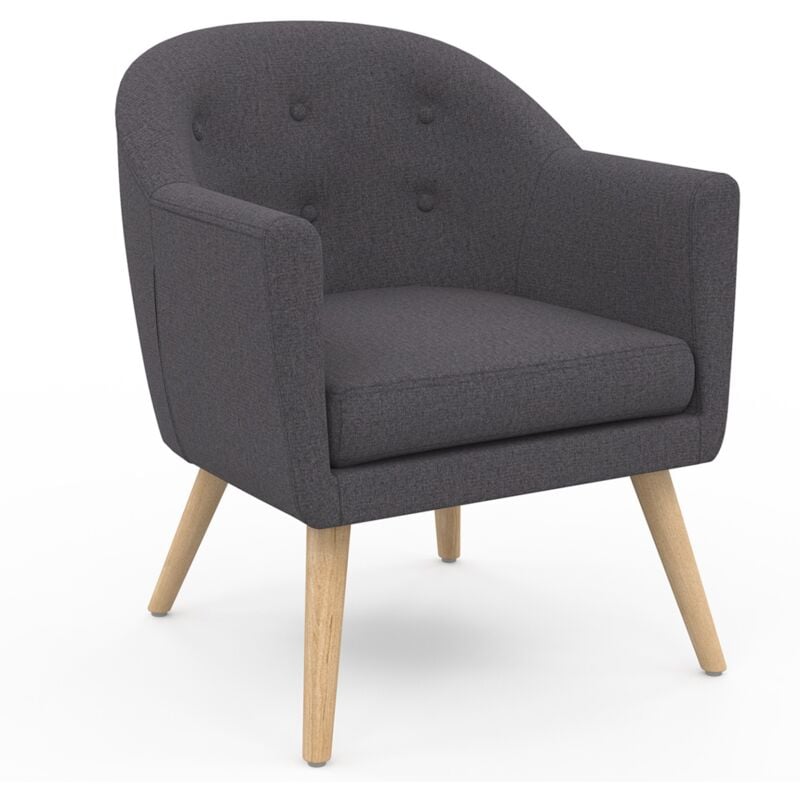 Fauteuil scandinave olan cabriolet en tissu gris anthracite