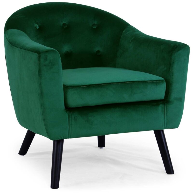 Cotecosy - Fauteuil scandinave Savoy Velours Vert Cotecosy - Fauteuil scandinave Savoy Velours Vert