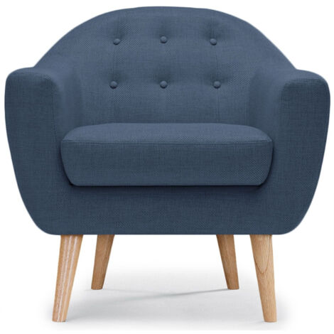 Fauteuil scandinave Savoy tissu Bleu