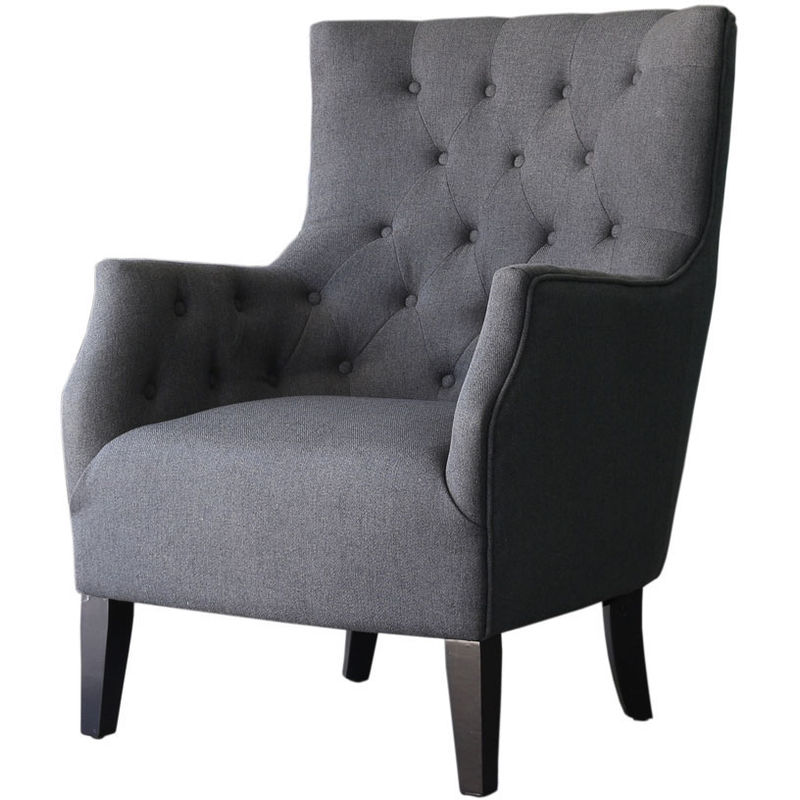 fauteuil scandinave tissu duchesse - 76 x 83 x 100,5 cm - gris - gris.