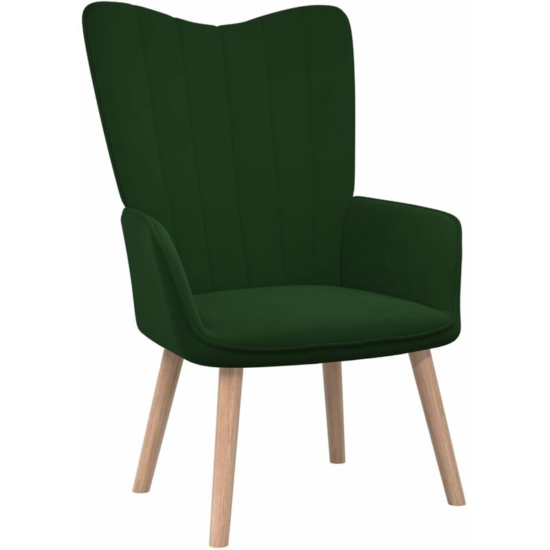 Fauteuil scandinave Vert foncé Velours