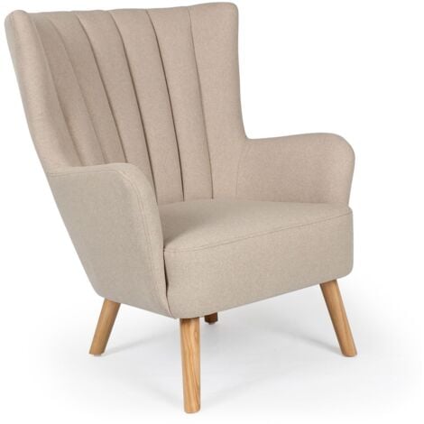 COTECOSY Fauteuil scandinave Vidal Beige