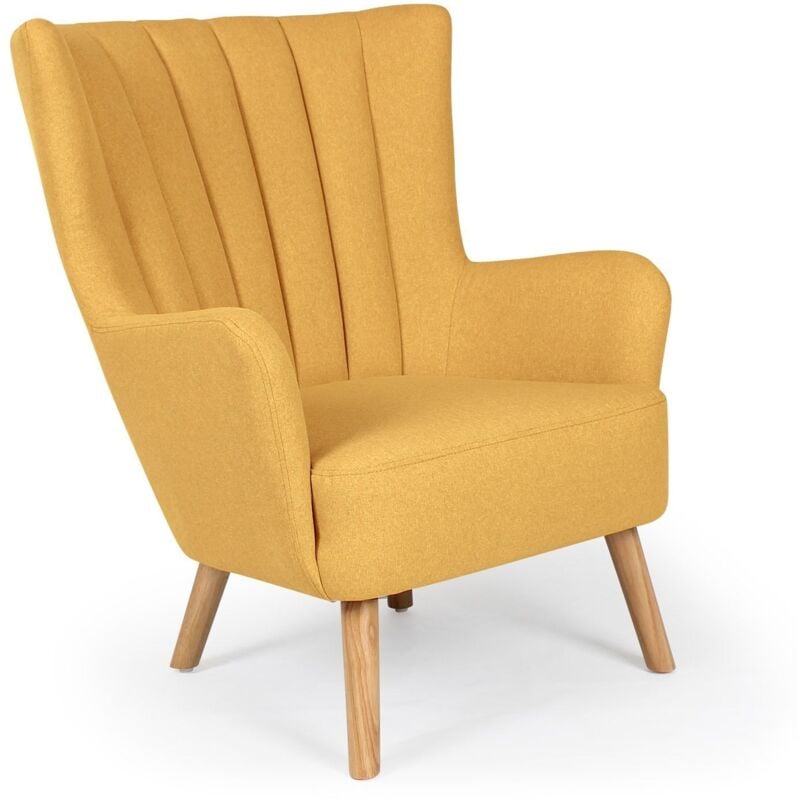 Cotecosy - Fauteuil scandinave Vidal Jaune