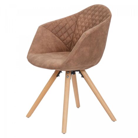 Fauteuil semi artisanal LOT DE 2 APA 55x59 brun