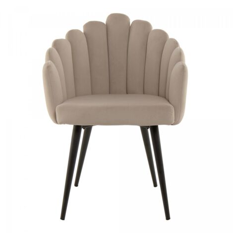 Fauteuil semi artisanal motif vintage ALE 58x62 beige