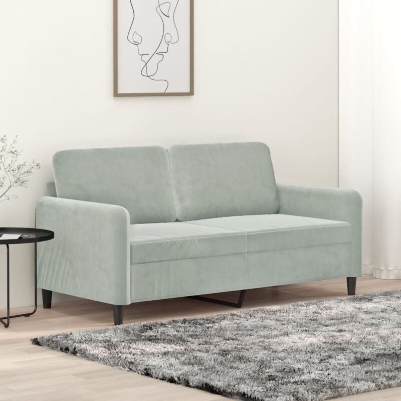 Vidaxl - Canapé à 2 places Gris clair 140 cm Velours