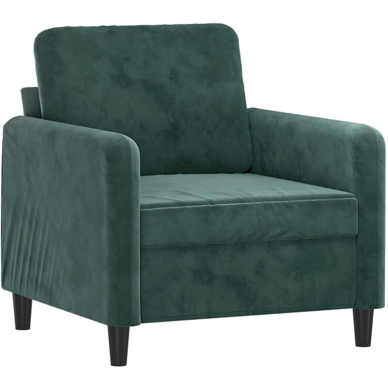 Vidaxl - Fauteuil Vert foncé 60 cm Velours