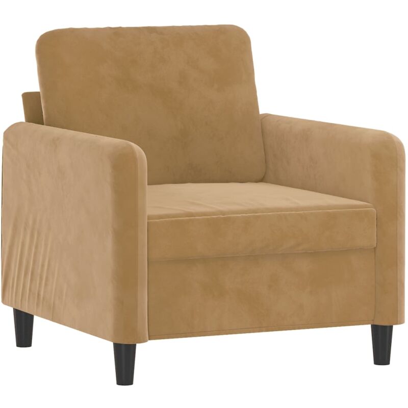 vidaXL Fauteuil Marron 60 cm Velours
