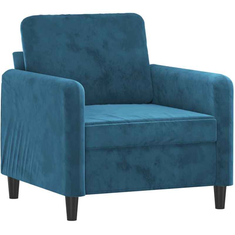 Fauteuil Bleu 60 cm Velours