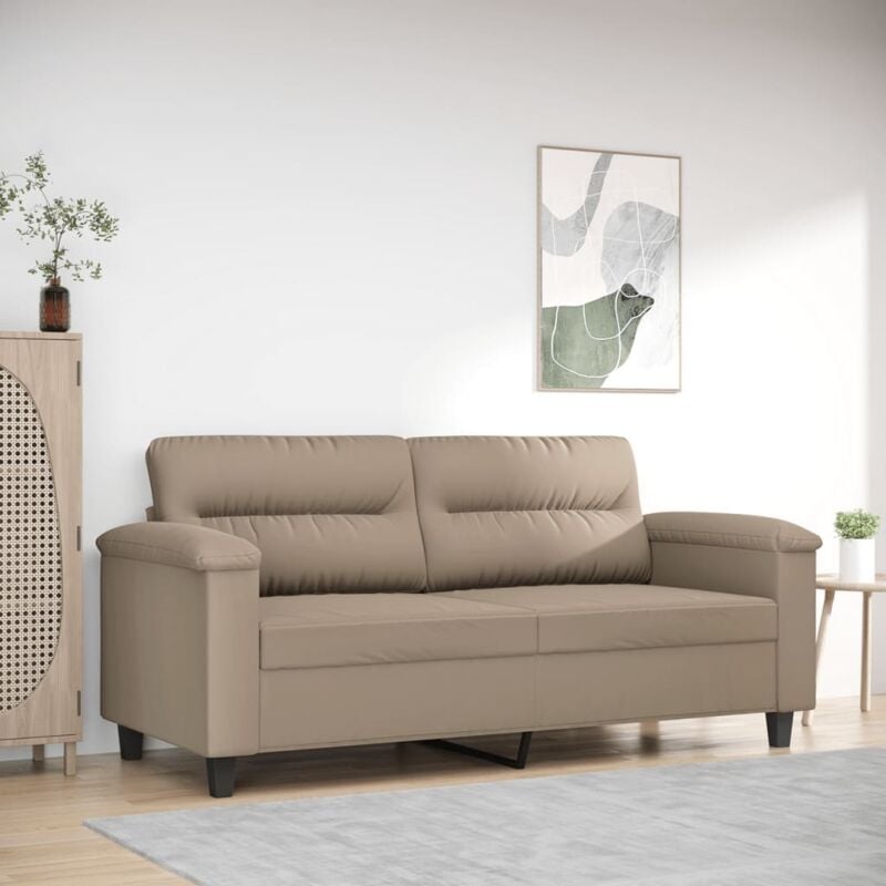 Vidaxl - Canapé à 2 places Taupe 140 cm Tissu microfibre