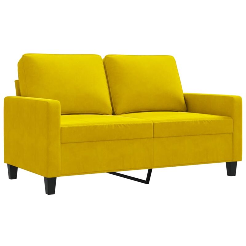 Canapé à 2 places Jaune 120 cm Velours