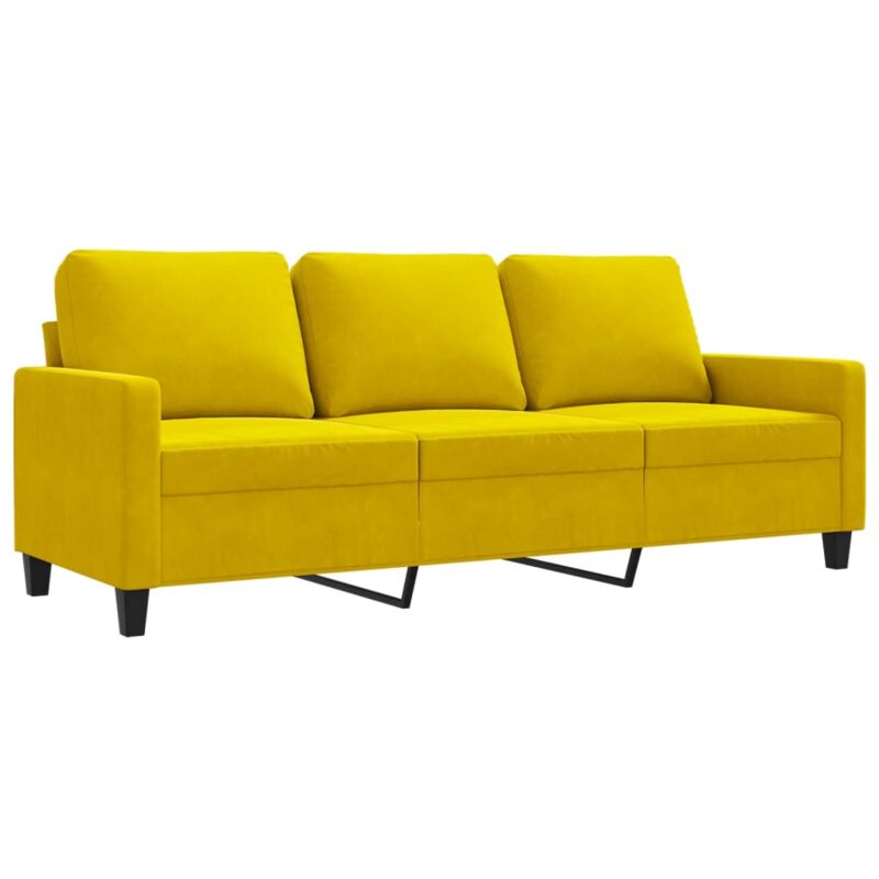 Vidaxl - Canapé à 3 places Jaune 180 cm Velours