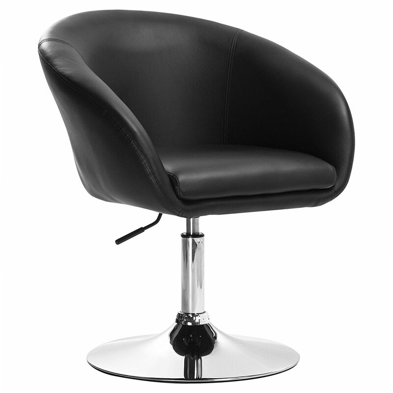 Fauteuil siège chaise design lounge pivotant hauteur réglable noir