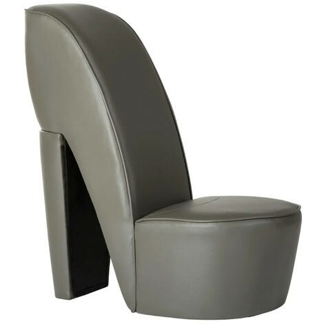 Fauteuil simili cuir gris Fashionly