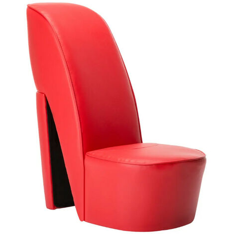 Fauteuil simili cuir rouge Fashionly