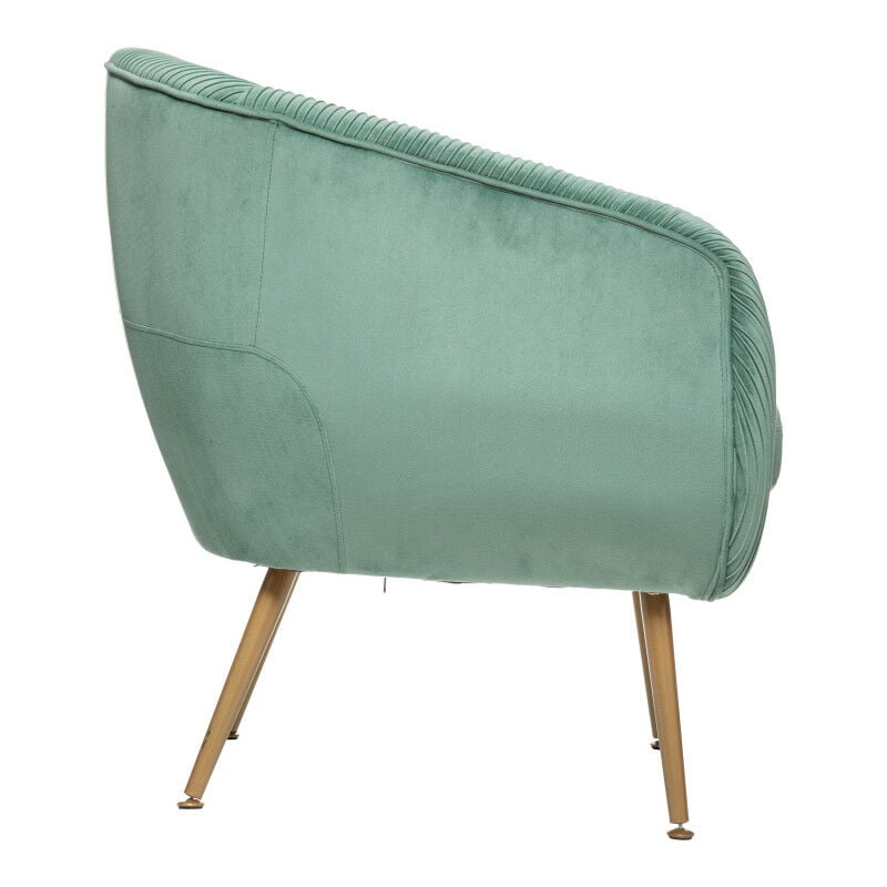 Atmosphera Créateur D'intérieur - Fauteuil 'Solaro' en velours plissé Atmosphera - Couleur: Céladon