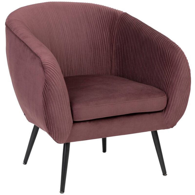 Atmosphera - Fauteuil Solaro velours Prune créateur d'intérieur