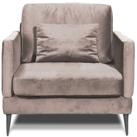 Fauteuil Splendido Velours Beige - 1 Place