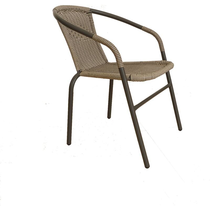 Fauteuil Spritz structure en me'tal peint avec assise en polirattan 54x56x73 cm chaise pour jardin exte'rieur