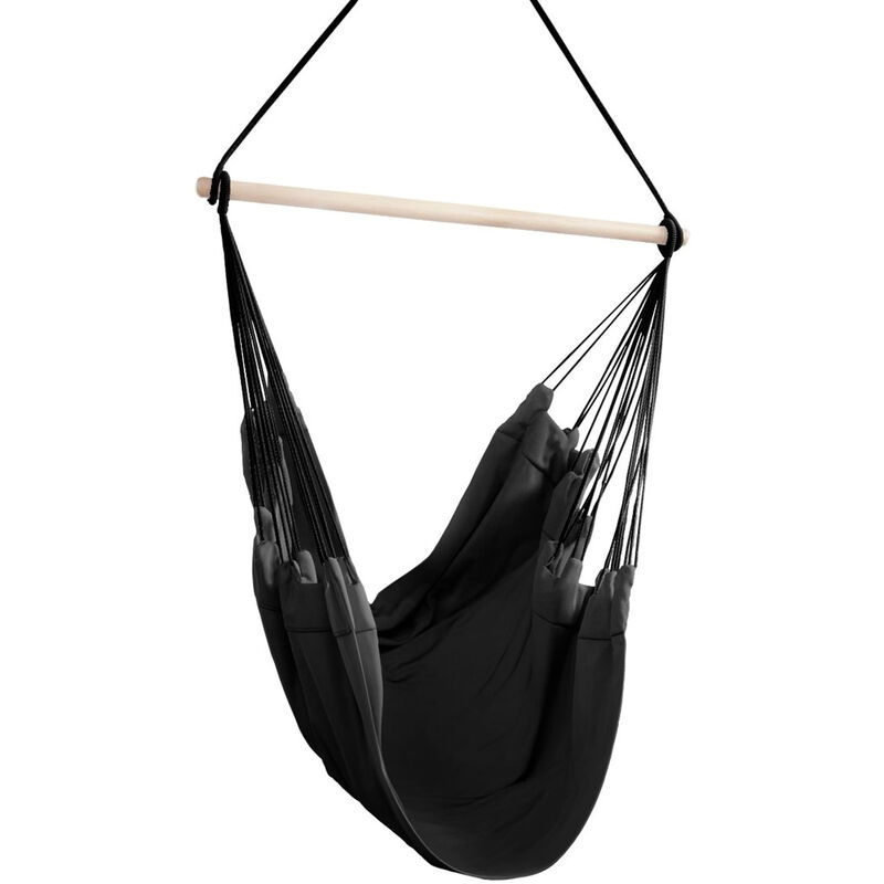 Ameliahome - fauteuil suspendu brésilien calero couleur noir convient à l'usage intérieur
