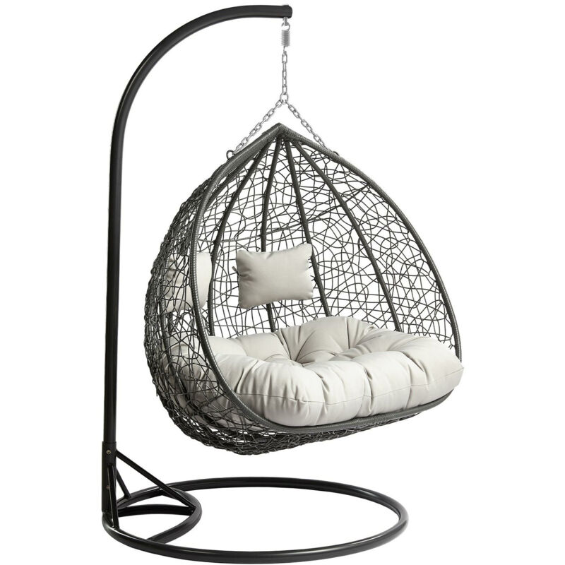 Chaise suspendu Comfivo 325, Gris + Gris clair, 200x132x120cm, Cep plastique, Tapisserie, Métal