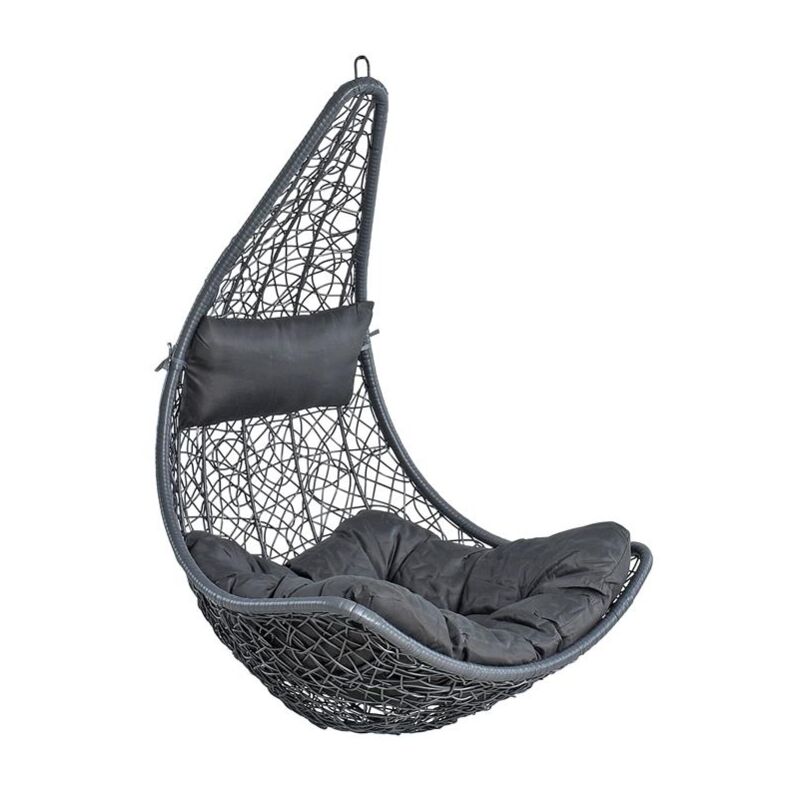 Fauteuil suspendu en polyrotin Panier suspendu sans structure anthracite