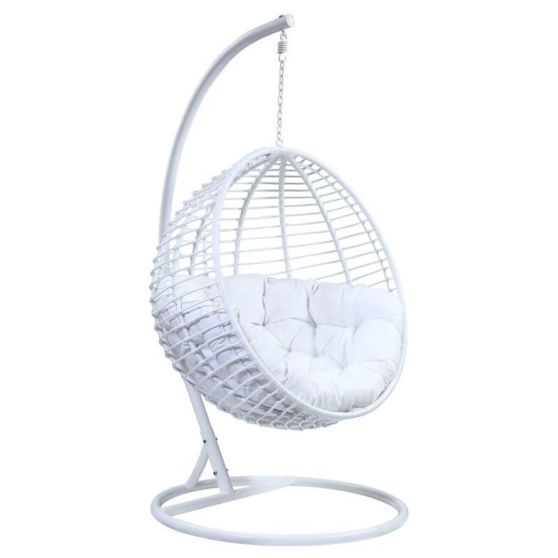 Fauteuil suspendu en résine tressée - Blanc - bontoc de mylia