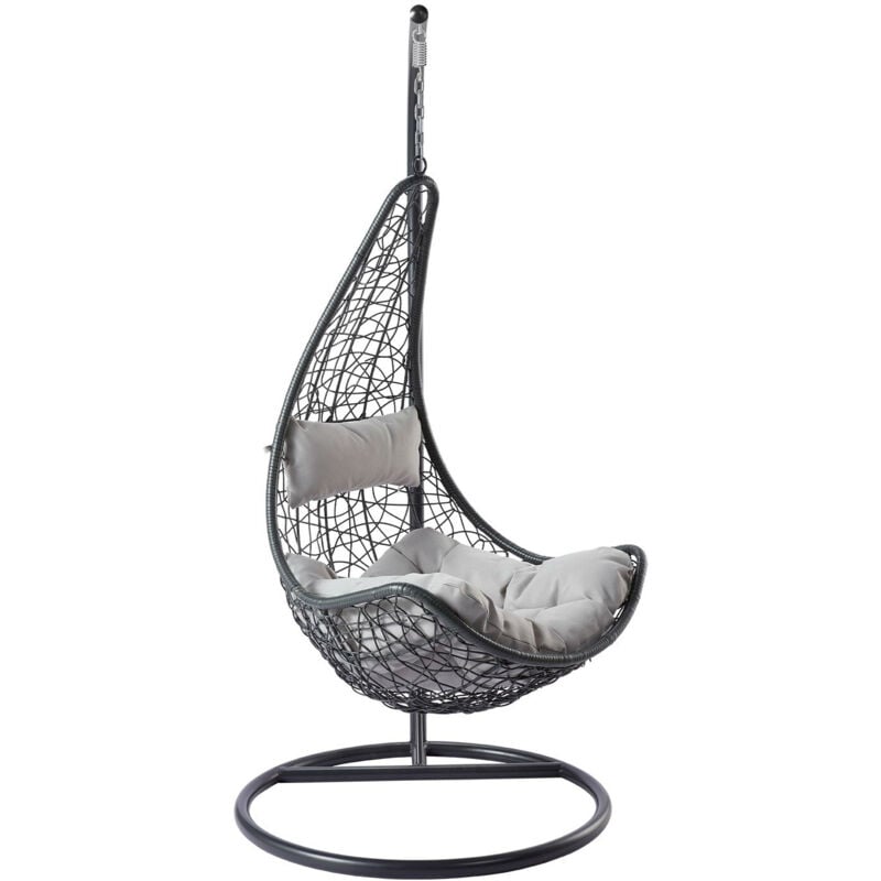 Chaise suspendu Comfivo 313, Gris, 195x95x95cm, Plastique, Tapisserie, Métal