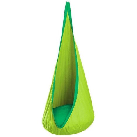 Fauteuil suspendu portable en toile de parachute, balancelle d'intérieur verte ---