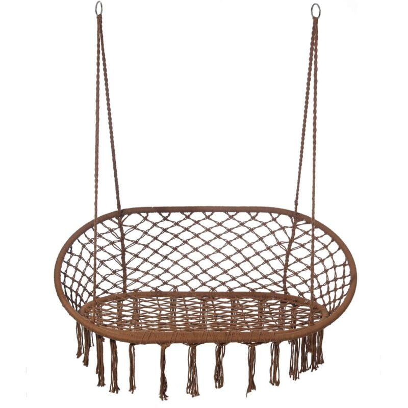 Fauteuil Suspendu Rebecca Mobili Hesperis 150x130x70 Polycoton Acier Marron Boho