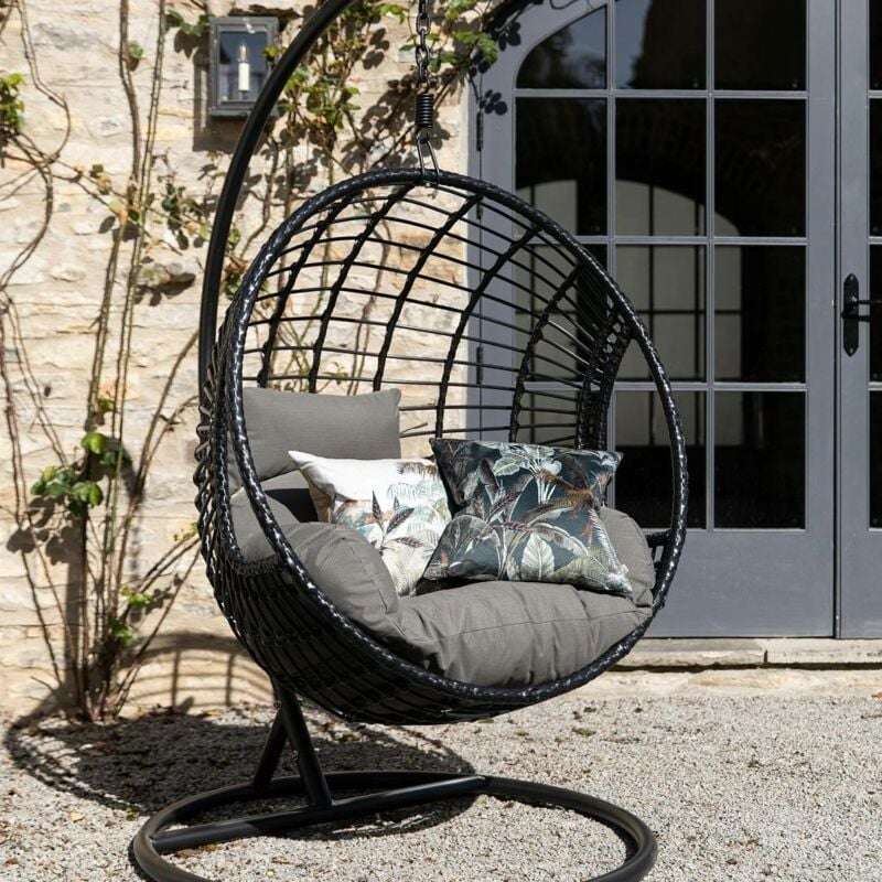 Fauteuil suspendu résine noire south beach