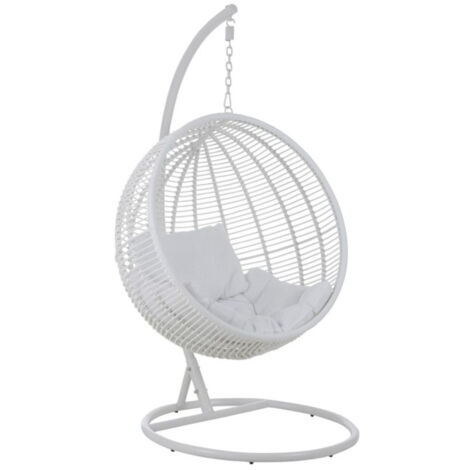 Fauteuil Suspendu Rond "Aciera" 193cm Blanc