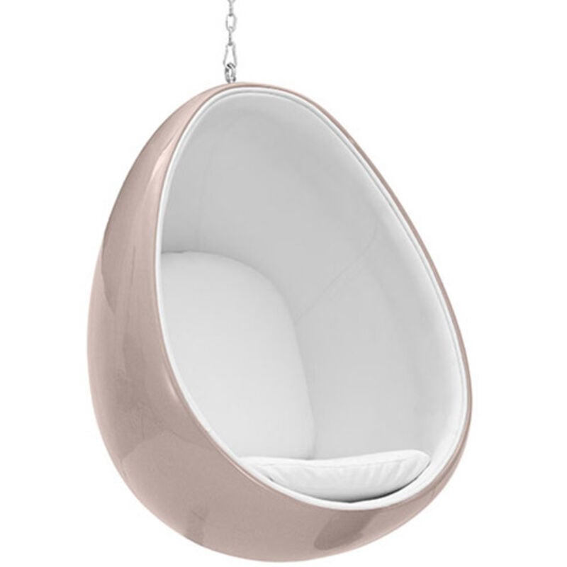 Privatefloor - Fauteuil Suspendu Design en Forme d'Oeuf - Revêtu de Tissu - Eny Bronze métallisé