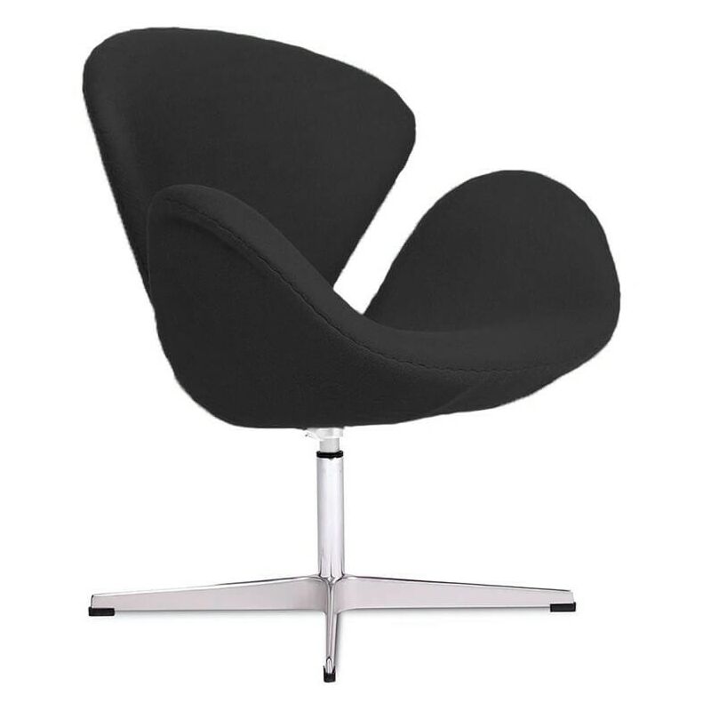 Fauteuil Swan Chair HQ en Cachemire | Noir - Noir