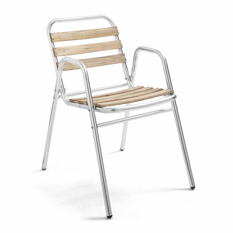 Oviala - Fauteuil de jardin bois et aluminium