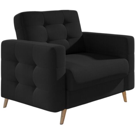 Fauteuil tissu ANSKA-Noir