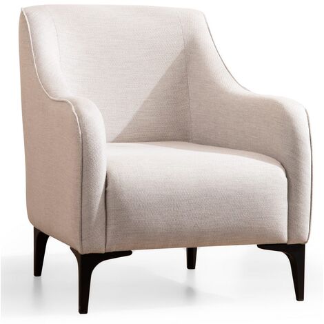 Fauteuil tissu beige clair Bellano 94cm