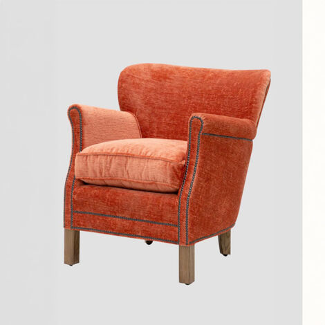 Fauteuil Turner terracotta velours 73x67x71cm