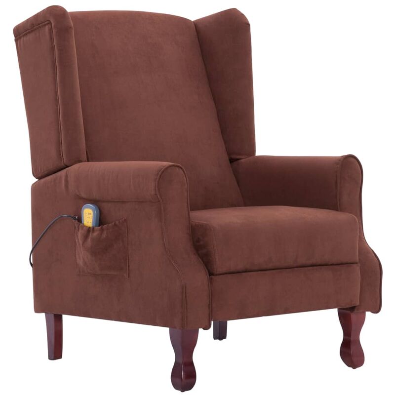 Fauteuil Inclinable de Massage Tissu Marron