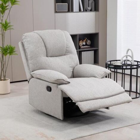 Fauteuil TV dossier ajustable repose pieds ressorts ensacés lin salon