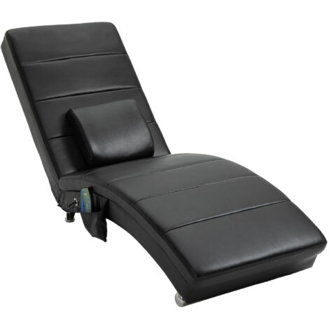 Fauteuil TV électrique Relax Fauteuil de massage avec fonction inclinable 8 points de massage Fauteuil relax au design en apesanteur pour salon En cuir synthétique noir