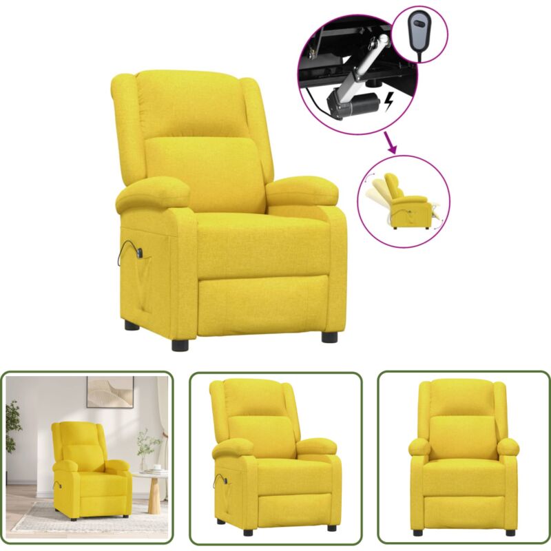 Vidaxl - Fauteuil inclinable électrique Jaune Tissu