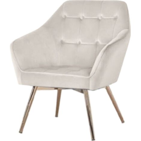 Fauteuil velours crème élégance et confort - Crème doré éclatant